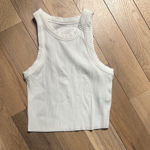 aerie Tops - aerie Cream Ribbed Racerback Cropped Tank